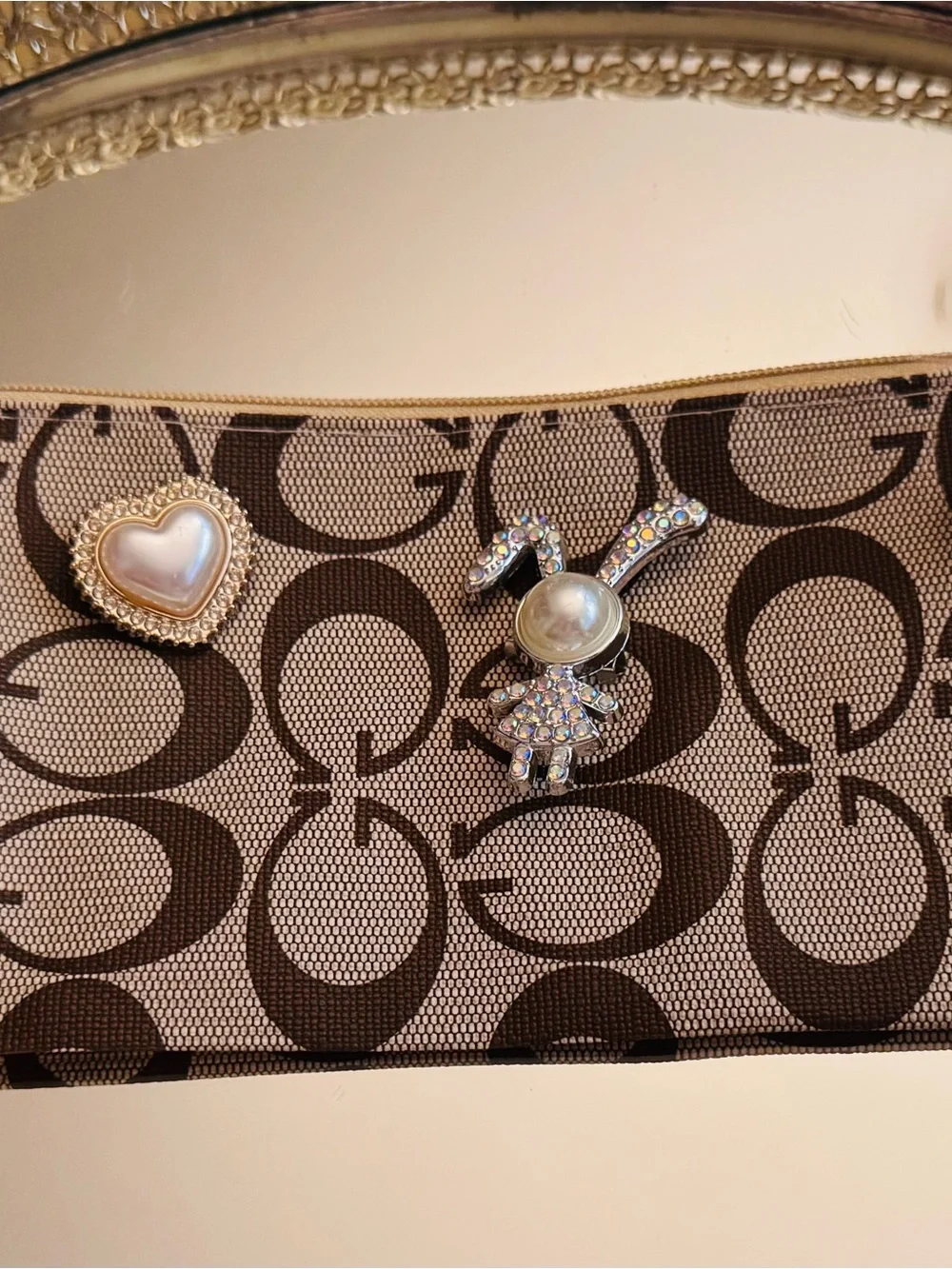 N/A embellished zipper